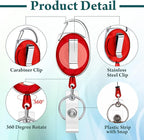 Laumoi 80 Packs Retractable ID Badge Holder Name ID Badge Reel Clips Keychain with Belt Clip and Key Ring for Office Worker Doctor Nurse Employee (Transparent Multicolor)