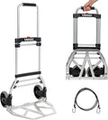Vergo 275 Ibs Capacity Folding Hand Truck Dolly – Lightweight Aluminum Frame Dolly Cart with 42" Telescoping Handle, Compact Hand Cart with 7” Rubber Wheels - Ideal for Multi-Purpose Use (S300BT)