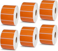 BETCKEY - 2.25" x 1" File Folder & Multipurpose Labels Compatible with Zebra & Rollo Label Printer,Premium Adhesive & Perforated[Orange, 6 Rolls, 9000 Labels]