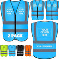 BeautyWill Custom Safety Vest Customized Logo Class 2 High Visibility Reflective Vest with Pockets Construction workwear