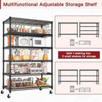 PrimeZone 6 Tier Wire Shelving with Wheels 79''H 1500lbs Storage Shelves NSF Certified Heavy Duty Steel Metal Shelf Adjustable Rolling Rack Kitchen Garage Closet Pantry Laundry 79''HX36''WX16''D 2Pcs