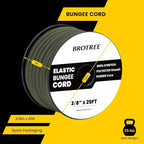 Bungee Cord Elastic Shock Cord 3/8" x 25' Bungee Rope for DIY, Tie Downs, Kayak and Outdoor - Army Green