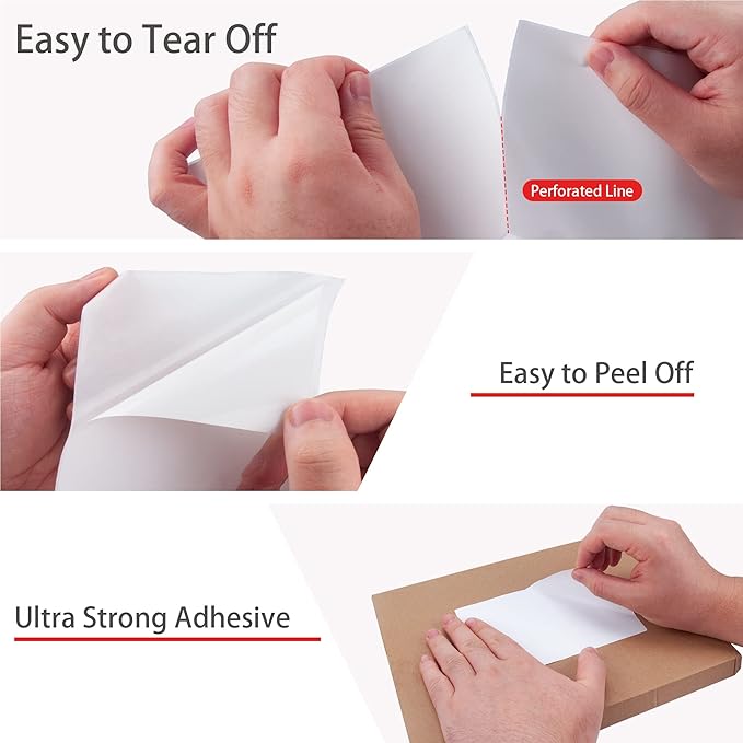 L LIKED 2500 4x6 Thermal Labels Fanfold, Direct Thermal Shipping Labels - Perforated and Strong Adhesive