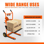 Material Lift Winch Stacker, 440 lbs Capacity Table Cart, 35.4" Lifting Height Manual Forklift Stacker, Pallet Jack Truck Dolly with Swivel Casters and Lift Plate (Orange)