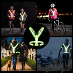 Reflective Running Gear with Led Armband Rechargeable, 5 Colors Lights Up Reflective Running Vest Rechargeable for Night Walking Running Cycling Jogging, Adjustable Size for Men Women Kids