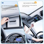Tumecos Car Sun Visor Organizer with Tissue Holder, Auto Consoles Organizer with Sunglass Clip,Multi-Pocket Visor Accessories for Truck, SUV，Card/Pen/Driver's License Storage