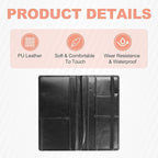 HARFINGTON Car Registration and Insurance Holder 9.45" x 5.04" PU Leather Vehicle Glove Box Organizer Storage Accessories Men Women Car ID Holder for License ID Card Bank Card, Black