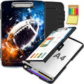 Clipboard with Storage,Office Supplies Nursing Clipboards Folder with Pen Holder Plastic Storage ClipBoard Foldable for Teacher Nurse,Rugby Fire
