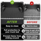 TripleAliners Truck Bed Mat Compatible with 2007-2018 Chevy Silverado/GMC Sierra 1500 Accessories 5.8FT Vehicle Bed Perfectly Flush All Weather Protection TPE HeavyDuty Pickup Car Cargo Mat