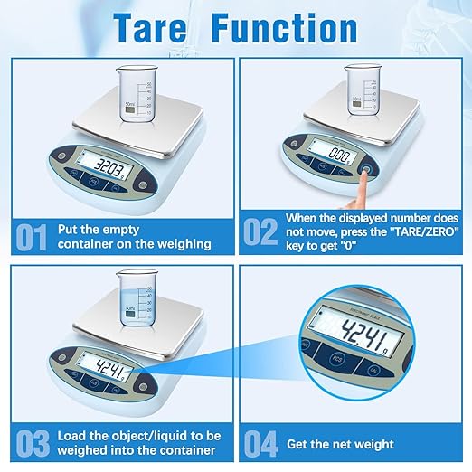 FOUR E'S SCIENTIFIC Lab Scale 5000gx0.01g High Precision Laboratory Analytical Balance Scale 0.01g Accuracy Science Scale Jewelry/Kitchen Scale