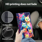 Car Registration and Insurance Holder, Leather Car Glove Box Organizer, Cool Car Accessories for ID, Driver's License Cards & Essential Document,business cards,Men&Women,Color Cat