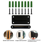 VIP Crowd Control Retractable Belt Stanchion Queue Safety Barrier Set, 36" Ht, 78" Belt + Wall Bracket (6 WHT Posts Patriot Belt + SFrame + WBracket)