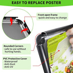 6Pack Adjustable Pedestal Sign Holder - 11''x17'', Floor Standing Poster Stand for Vertical/Horizontal View, Outdoor/Indoor Sign Holders (Black, Round)