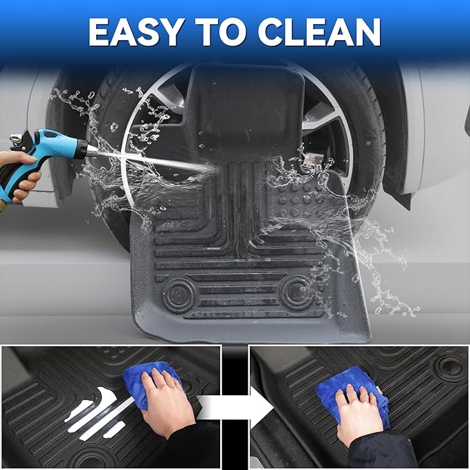 Hutisya-Floor Mats & Cargo Liner Set Fit for Kia NIRO & NIRO Hybrid (Not for NIRO EV & NIRO PHEV) 2023-2025 All Weather Protection Anti-Slip & Durable TPE Full Set Liners Automotive Accessories-Black