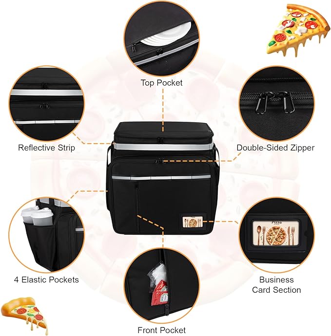 Expandable Food Delivery Backpack with Insulation