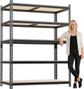 5 Tier Garage Shelving, Adjustable Heavy Duty Garage Shelves,Metal Storage Shelves Unit for Basement,Warehouse,Pantry Kitchen