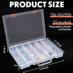Juexica 2 Pcs Large 48 Grids Plastic Storage Bead Organizer Box, Tackle Box, Compartment Organizer Container with Adjustable Dividers for Jewelry Art Crafts Toys Screw Small Parts(Clear)