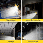LHOTSE 5000LM LED Work Light, 30W Portable Flood Light with Socket, Outside Work Lights with Stand, Angel Adjustable Worklight for Workshop Garage,Construction Site, IP54 Waterproof