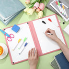 6 Sides Whiteboard Notebook Portable Whiteboard Dry Erase Notebook Portable Dry Erase Board Double Sided Folding Whiteboards White Board for Office Study Meeting(Pink,A4: 9"×12”)