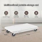 Furniture Dolly,Moving Dolly 4 Wheels Heavy Duty,16in-11in 500lbs Capacity,Furniture Movers Dollys with Wheels,4 Wheels Small Flat Dolly Cart, 2 Pack, White