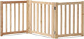 LZRS 3-Panel Wooden Free Standing Foldable Dog Gate Indoor – 24" High,Step-Over Safety Pet Gate for Doorways, Stairs, Hallways, Indoor Dog Barrier for Small to Medium Dogs & Puppies, Natural