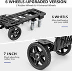 KEDSUM 3-in-1 Convertible Hand Truck Dolly, 600LBS Heavy Duty Dolly Cart with Wheels, Dolly Cart with Adjustable Handle & Caster Wheels for Home,Office,School, 6 Wheels Innovative Design, Collapsible