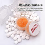 2 Gram 110 Packs Silica Gel Desiccant Canister,Orange to White Indicating Desiccants Capsules, Moisture Absorbers for Food Storage, Food Grade Desiccant Dehumidifiers