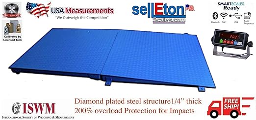 SellEton NTEP 5' x 4' (60'' x 48'') Floor Scale with Ramp 10,000 lbs x 2 lb/Pallet Size