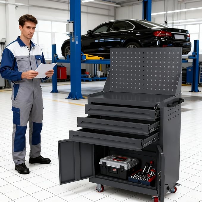 Rolling Tool Chest with Drawers Tool Storage Cabinet Auto Repair Tool Cart for Workshop Warehouse Garage