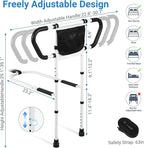 Klvied Bed Rails for Elderly Adults Safety, Bed Side Rails with Non-Slip Handles, Adjustable Bed Cane with Motion Light and Storage Bag, Fit King, Queen, Full, Twin
