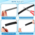 Pangda 300 Feet 1 Inch Wire Loom Pet Expandable Braided Sleeving Braided Sleeve for TV, Computer, Home Theater (Black)