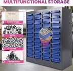 40 Drawers 21x9x25 Inch Bolt and Nut Organizer, Stainless Steel Parts Cabinet with Shelfs & Labels Bolt and Nut Tool Storage Cabinet for Workshop Tool & Hardware Storage and Organization
