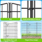 INJOPEXI Decorative Garden Fence 6 Panels 13ft(L)×36in(H) Metal Garden Fences with 5 Panels + 1 Gate, Animal Barrier Rabbit Fence Rustproof Wire Temporary Dog Fencing Outdoor for Yard Lawn Patio