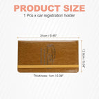 HARFINGTON Car Registration and Insurance Holder 9.45" x 5.04" PU Leather Vehicle Glove Box Organizer Storage Accessories Men Women Car ID Holder for License ID Card Bank Card, Brown