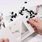 Coideal Mini Binder Clips Black, 60 Pcs 15mm Extra Small Paper Clips, 0.6 Inch Micro Metal Binder Bull Clips for Office School