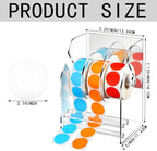 Geosar 3 Pcs Adjustable Label Dispenser 3 Disks Sticker Roll Holder Sticker Dispenser Clear Label Roll Holder Acrylic Tape Organizer Stand for Office Home Desktop