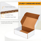 10x7x3 inch Shipping Boxes Set of 25, White Corrugated Cardboard Box Literature Mailer for Mailing Packing Moving and Storage