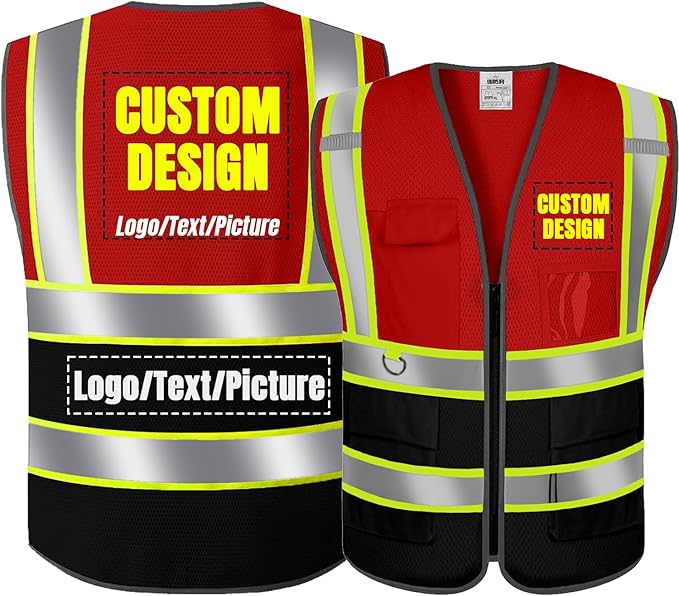 BeautyWill Custom Logo Safety Vest Class2 High Visibility Reflective Vest Breathable Construction Vest
