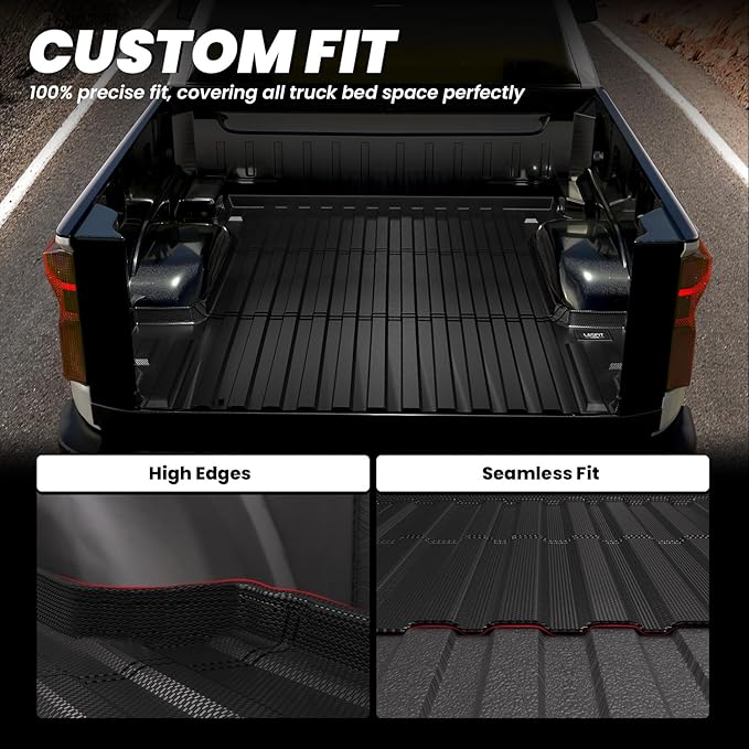 LASFIT Truck Bed Mat 2019-2026 for Chevrolet Chevy Silverado 1500 | GMC Sierra 1500 (Only Fit 6.6FT Bed), Bed Liner for Chevy Silverado GMC Sierra 1500, Not Fit Optional CarbonPro Bed