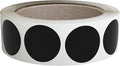Royal Green Round Labels 1 Inch - Black Dot Stickers on a Roll 25mm - 600 Pack