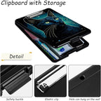 Clipboard with Storage, High Capacity Plastic Storage Clipboard with Pen Holder for Women Teachers Work, School & Office Supplies, Cute Pattern Decorative Clipboards, Planet Cat