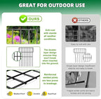 25 Panels Garden Fencing Animal Barrier, 17in (H) X 27ft (L) No Dig Dog Fence, 1.25 in Gap Fence Border for Dogs Rabbits, Rustproof Metal Decorative Fences Blocker for Outdoor, Yard, Patio