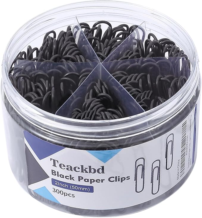 300Pcs Large Paper Clips,2 Inch Paper Clip,Jumbo Paperclips Great for Office Supplies, School(Black)