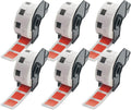BETCKEY - Square Labels Replacement for Brother DK-1221 (0.9 in x 0.9 in), Compatible with Brother QL Label Printers [6 Rolls/6000 Labels, Red]