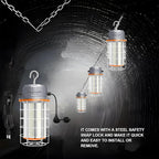 400W LED Temporary Work Light，56000Lumens 5000K Daylight White ON/Off Switch & Hook, IP65 Dust & Waterproof,Portable Hanging Construction Site Light for Jobsite, Warehouse, Workshop, Outdoor Projects