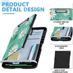 Pattern Design Clipboard with Storage - Heavy Duty Legal Size Clipboard, Ideal for Teachers, Nurses, Office Workers, Contractors, and Kids - 9.5 x 14.2 Inch (Daisy Flower)