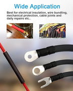 27pcs 3:1 Dual Wall Adhesive Heat Shrink Tubing Kit, 3 Large Sizes (Diameter): 3/4, 1/2, 1/4-inch, Marine 7-inch Long Cable Wire Sleeve Tube Assortment with Storage Case for DIY by MILAPEAK (Black)