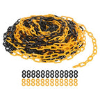 PATIKIL Plastic Chain Links, 100 Foot Safety Barrier Chain Yellow/Black for Crowd Control, Queue Line, Parking, Fence, Gate, Concert, Construction Site and Decoration