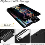 Clipboard with Storage, High Capacity Plastic Storage Clipboard with Pen Holder for Women Teachers Work, School & Office Supplies, Cute Pattern Decorative Clipboards, Colorful Skeleton