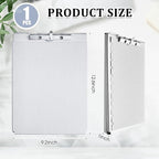 Henoyso Metal Storage Clipboard Bulk Heavy Duty Aluminum Clip Board for Teacher Contractor Medical Construction Office School Classroom, 12.6x9.2x1 Inch, Fit Letter Size 8.5x11 Inch Paper(1 Pcs)